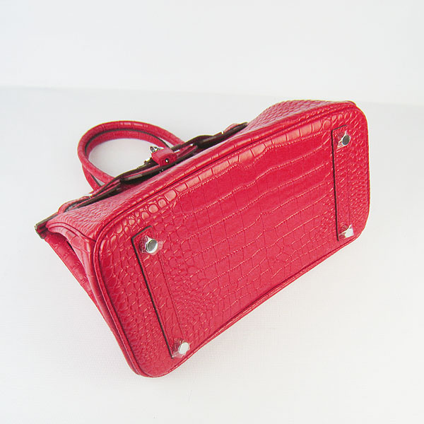 Replica aHermes Birkin 30CM Crocodile Veins Bag Red 6088 On Sale